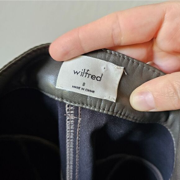 Wilfred Grey Green Faux Leather Pants Size 8 - Picture 4 of 9